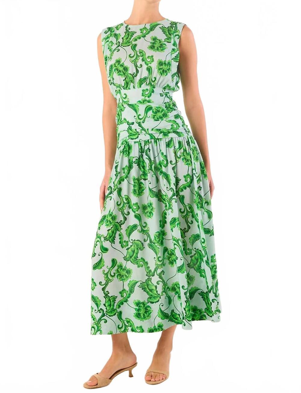 NEW MISA LOS ANGELES divya sleeveless midi dress in floral paisley